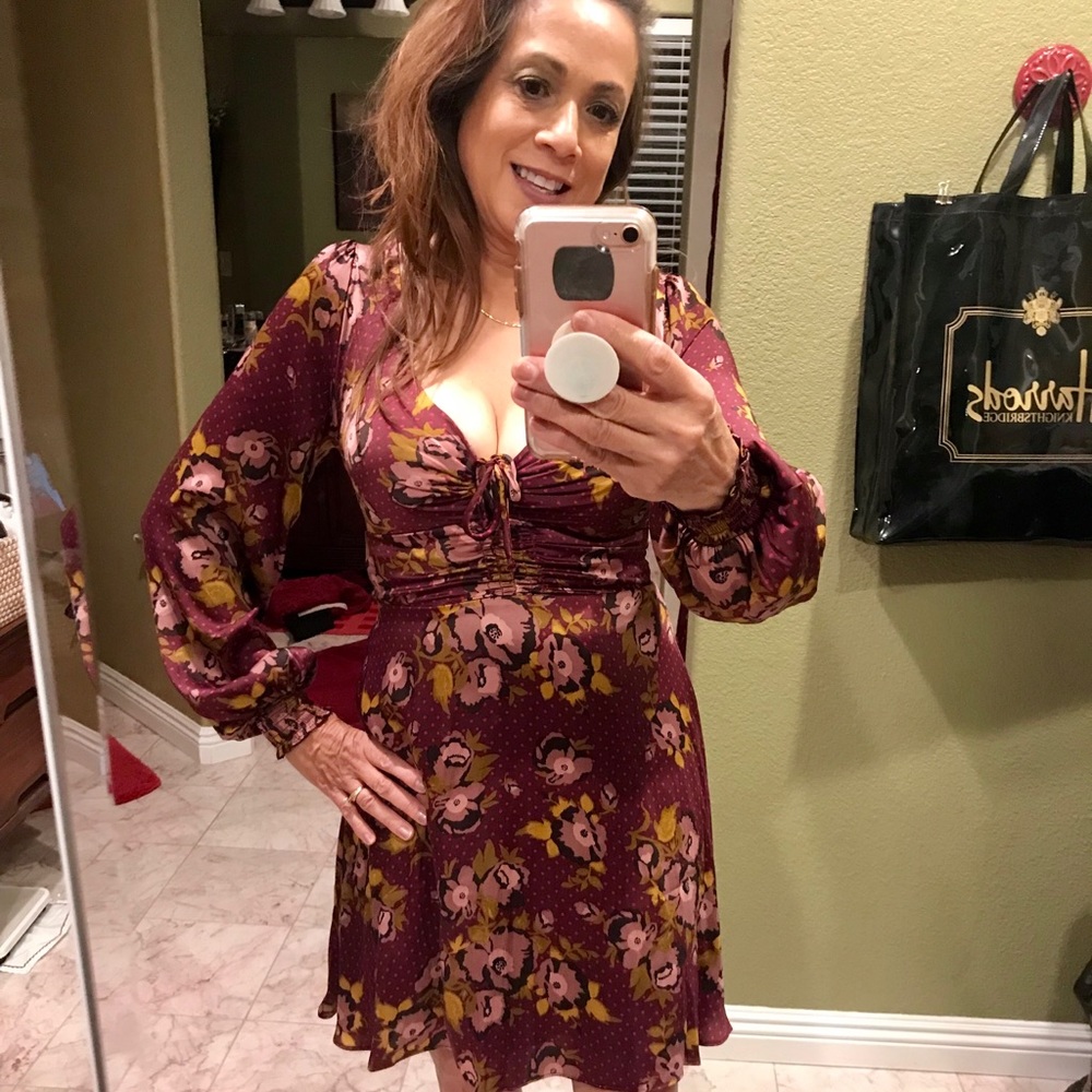 Free People gorgeous burgundy dress